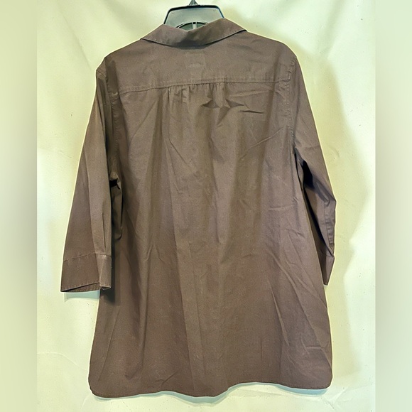 Chico's Rich Brown Half Button-Up Blouse size 3 - Picture 3 of 5